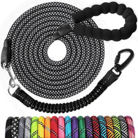 Long Dog Leash 15 FT: Heavy Duty Rope Leashes for Dogs Training - New black / 20ft*1/3''