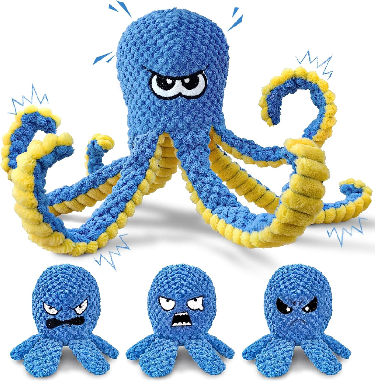 LEGEND SANDY Tough Dog Toys - 4 Pack Octopus