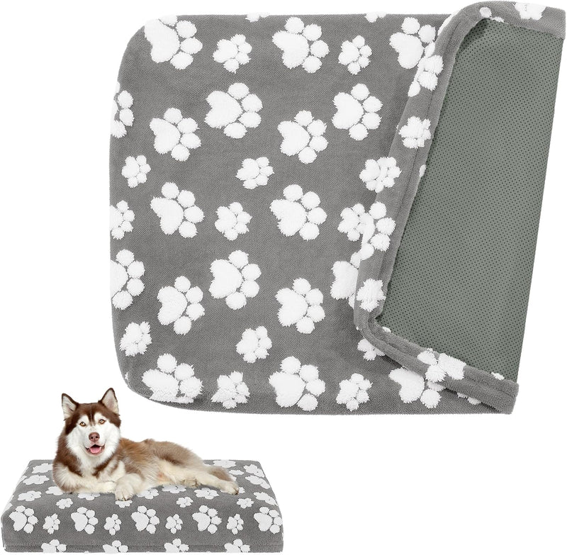 BALAPET Dog Bed Covers,Waterproof Dog Bed Cover Pet Bed Cover with Lovely Dog Paw Print - 40*30*4inch / Gray