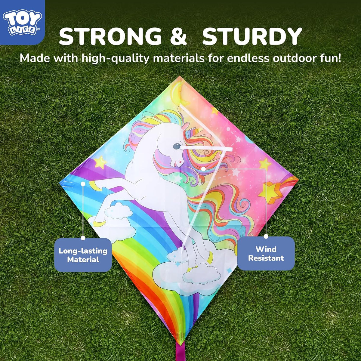 TOY Life Unicorn Kite for Kids - Rainbow Unicorn kite - image 4