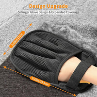 Pet Hair Removal Glove for Cats & Dogs, Upgraded Five-Finger Electrostatic Pet Hair Gloves, Reusable Magic Brush Pet Hair Remover Tool for Laundry, Couch, Carpet, Car Seat