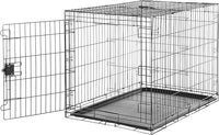 Amazon Basics Durable, Foldable Metal Wire Dog Crate with Tray, Single Door, 42 x 28 x 30 in, Black