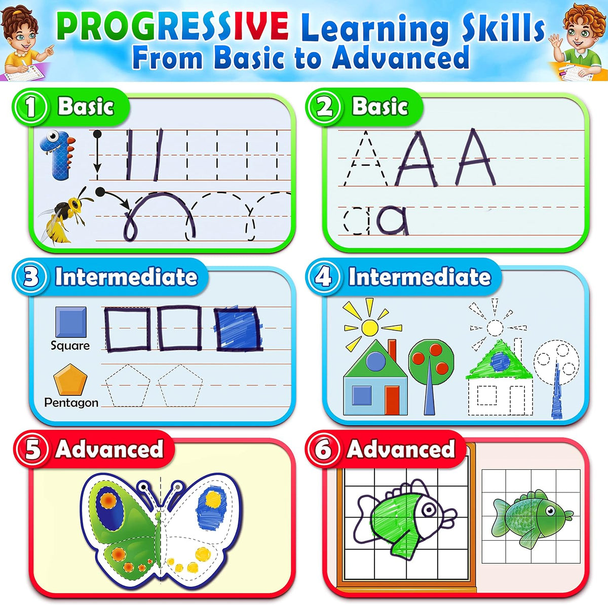 Curious 2 Learn Hardcover Preschool Activity Workbook for Kids Ages 3 - Blue - image 2