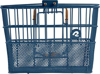 Retrospec Apollo Detachable Front Bike Basket Steel Half-Mesh with Integrated Detachable Hooks and Built-In Handle, Easy Assembly and Portability for Bicycles
