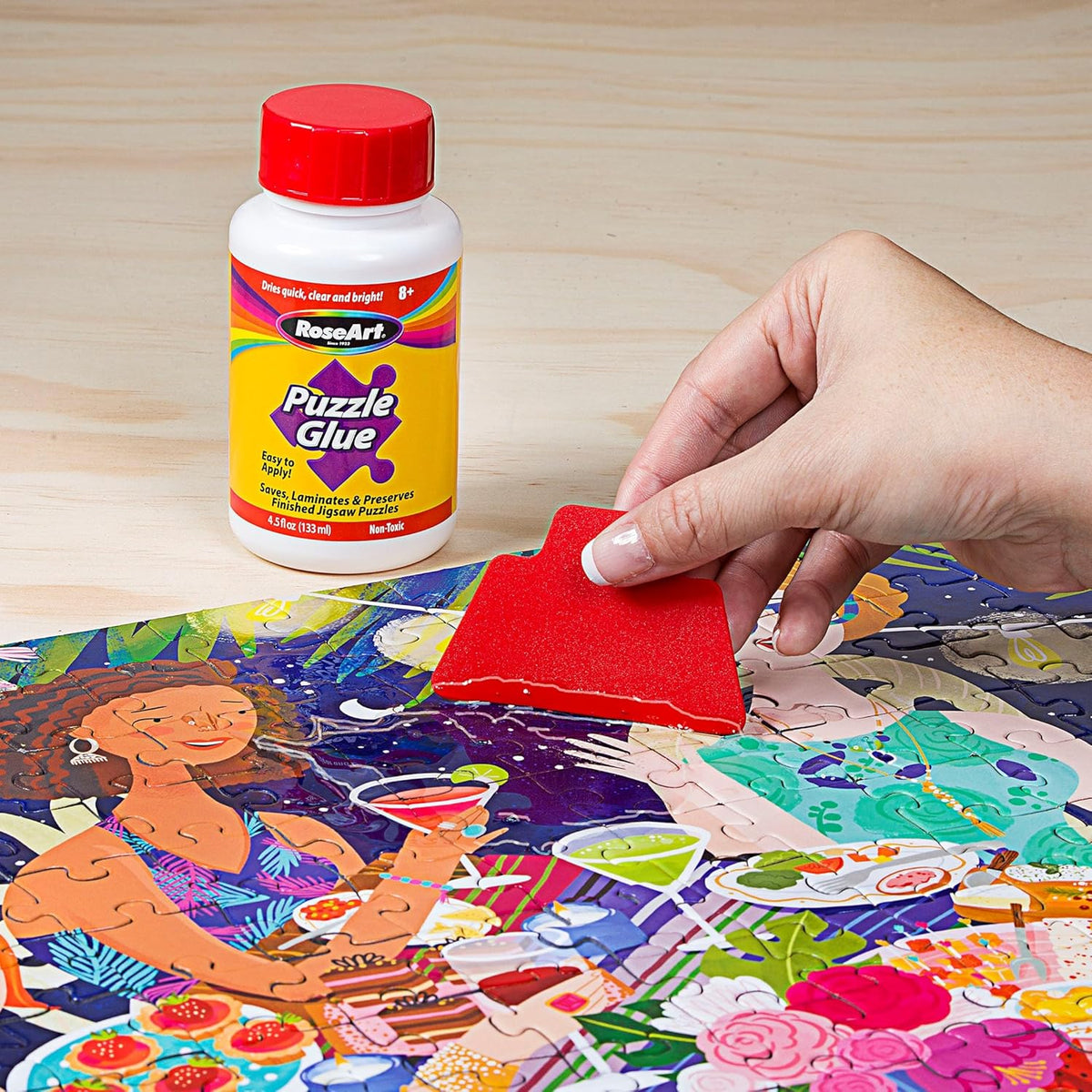 RoseArt Jigsaw Puzzle Glue with Applicator, Saves - Puzzle Glue 3 Pack - image 4