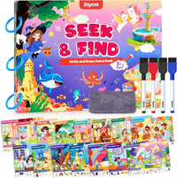 JoyCat seek and find activity book with dry erase markers, cloth and storage bag - view 2