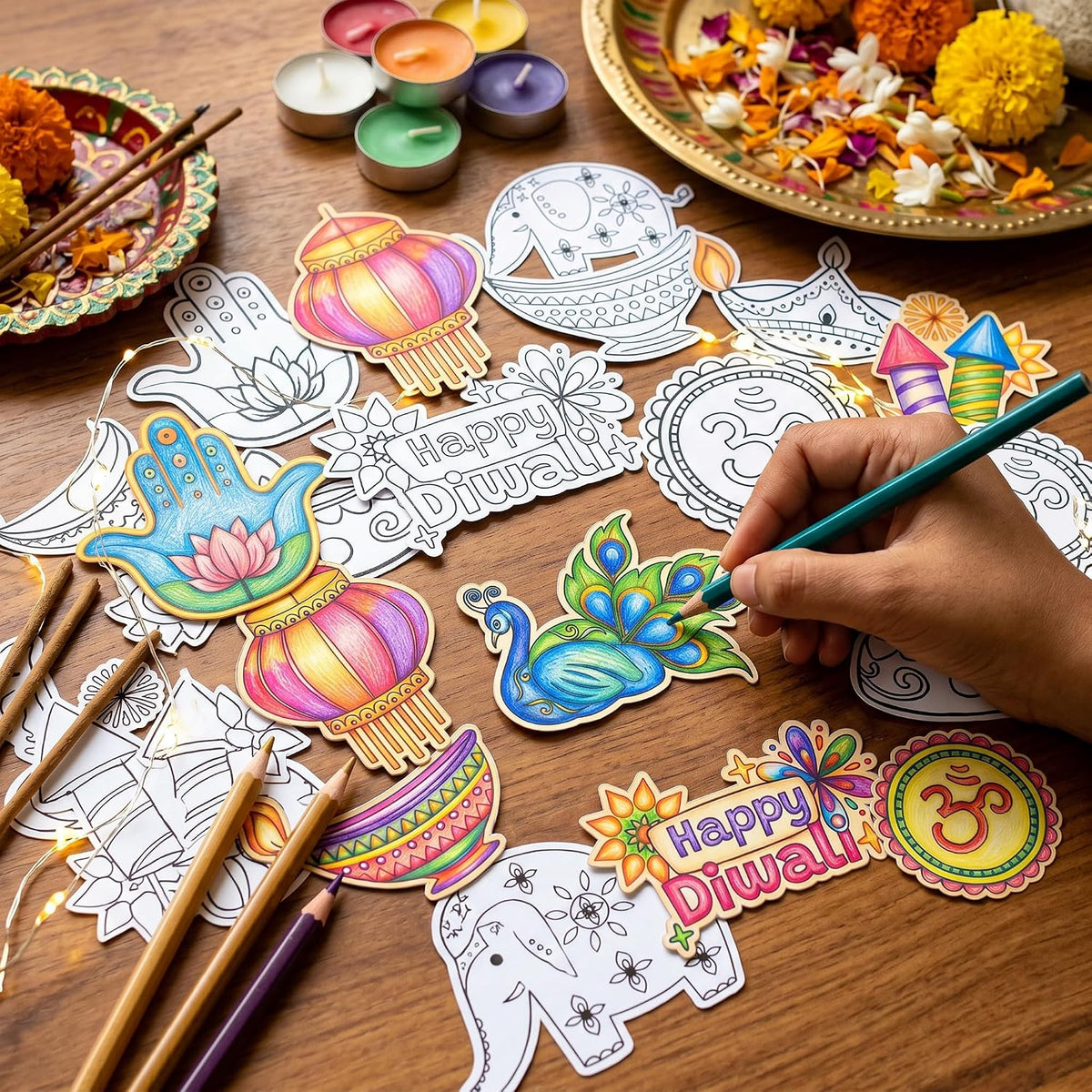 X1zuue fall leaf color your own magnet craft kit, 30 sets with maple and oak leaves - view 11