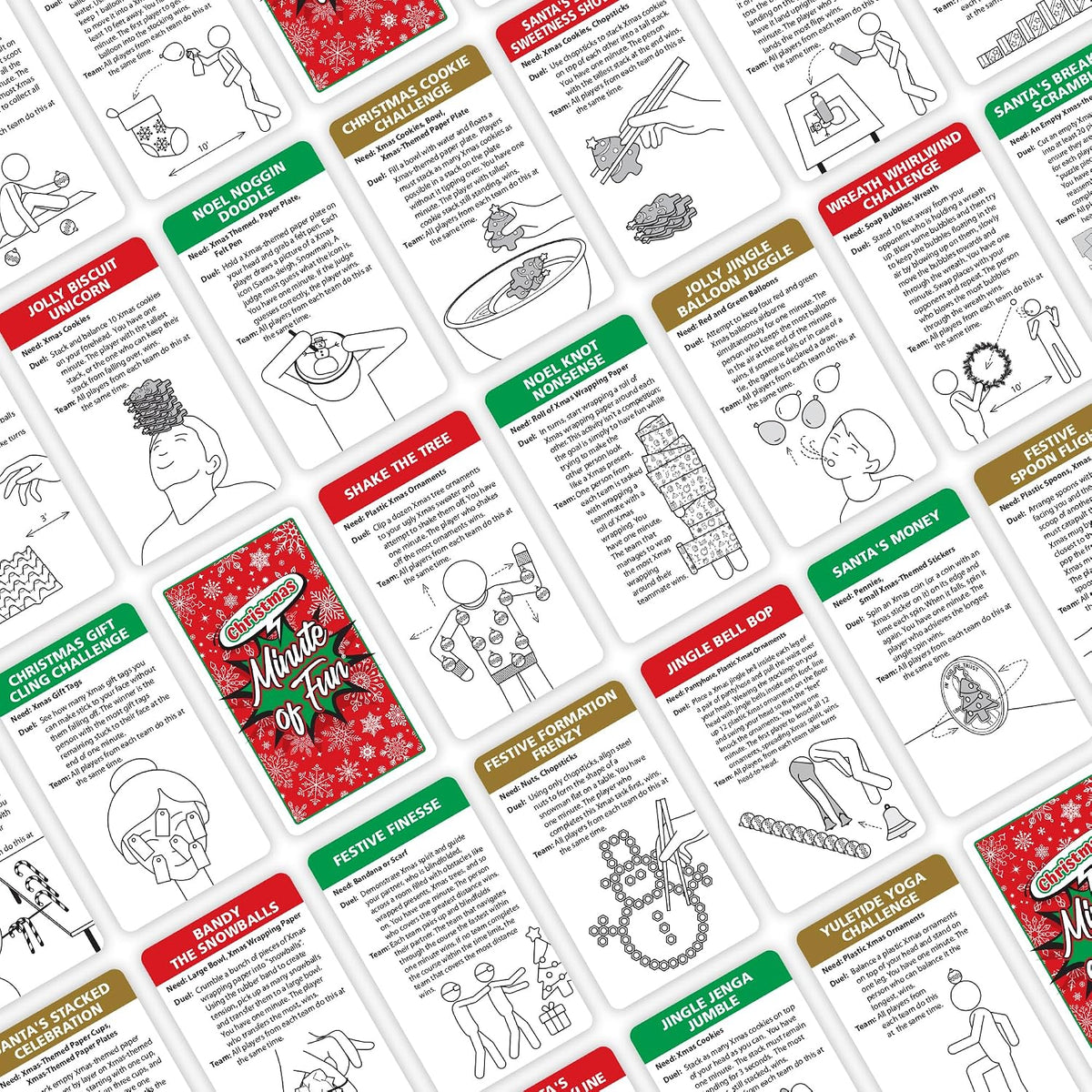 Funwares Minute of Fun Christmas Edition card game with 218 holiday challenges - view 4