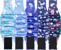 Dog Belly Bands for Male Dogs 5 Pack, Reusable Male Dog Diapers - XXLarge / Turtle