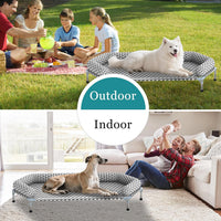 Kuntrust Elevated Outdoor Dog Bed, Medium Size, Cotton Material - Triangle / 6 sided Bolster X-Large - image 3