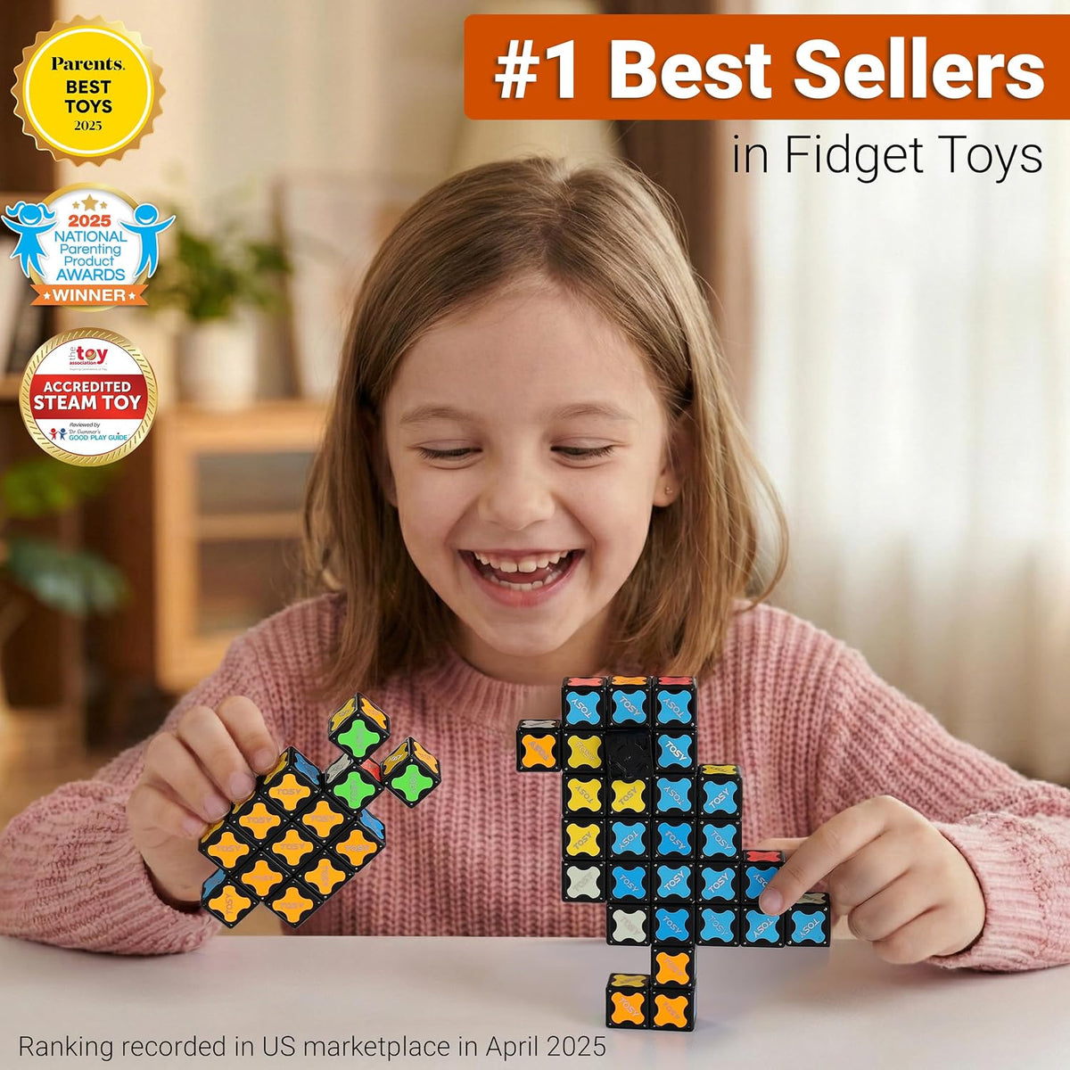 TOSY Magnet Cube 2x2, 8 Blocks, Glowing, UV Flashlight - Cube 3x3x3 - image 2