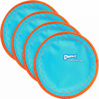 Chuckit! Paraflight Flying Disc Dog Toy, Floats, Size Large - Large (Pack of 4) / Blue/Orange