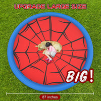 Non Slip Splash Pad for Kids and Dogs 67'' Extra Large Splash Pad – Fun for Kids & Family - Red / 87'' - image 2