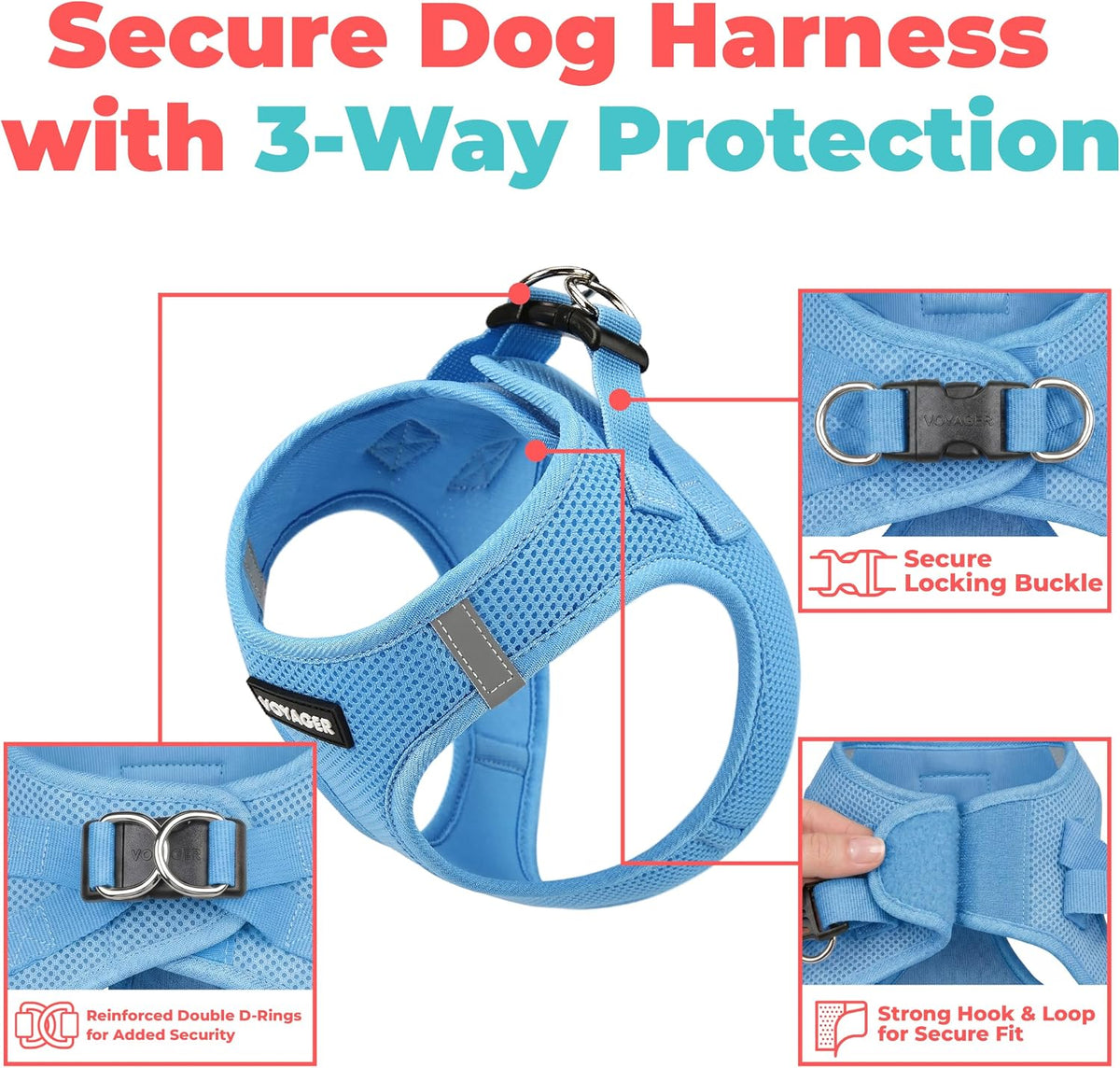 Voyager Step-in Air Dog Vest Harness - Sky Blue / S (Chest: 14.5 - 16") - image 2