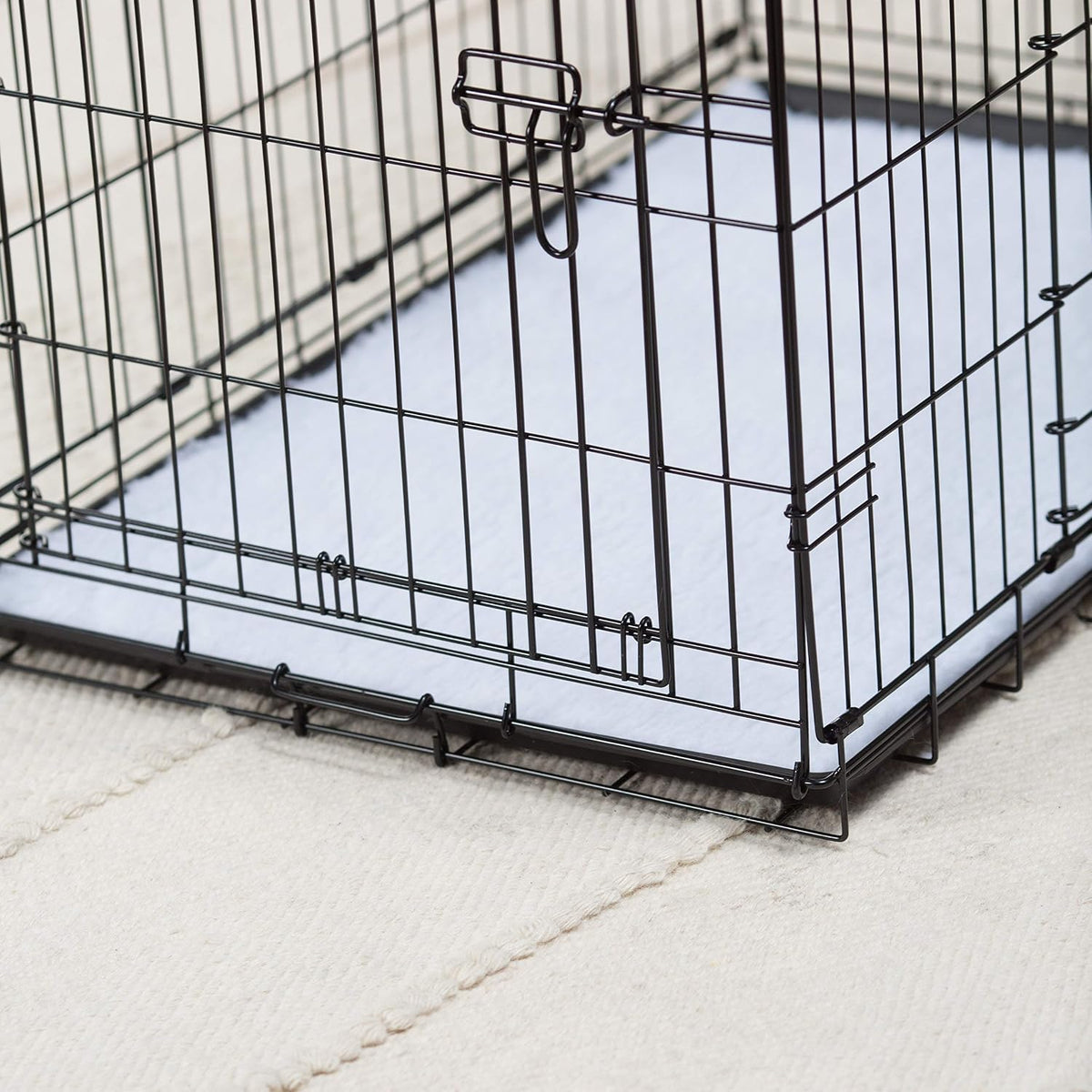 Precision Pet Products ProValue two door 42 inch wire dog crate with divider panel and removable pan - view 2