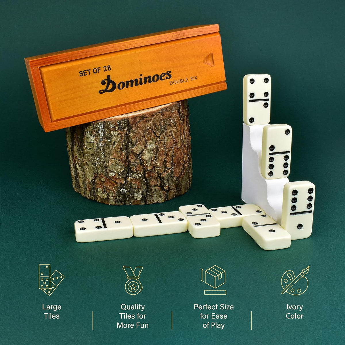 Queensell Dominos Set for Adults - Jumbo - image 3