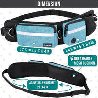 PetAmi Hands Free Dog Leash with Waist Running Belt Bag, Single – Essentials for Dogs - 2 Leashes / Turquoise - image 2