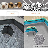 Guinea Pig Cage Liner, 8 Pack - Washable, Reusable, Leakproof Fleece Bedding Pads for Small Animals with Anti-Slip Bottom - for C&C 12''X12'' Area, Gray