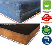 Dogbed4less Premium Orthopedic Memory Foam Dog Bed for Medium Large Dogs, Washable Durable Denim Cover, Waterproof and Extra External Pet Bed Case 37"X27"X4"