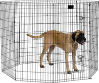 MidWest 30-Inch Exercise Pen, Single Door, 16 Sq Ft Play Area – Essentials for Dogs - Black w/ Door / 48" H