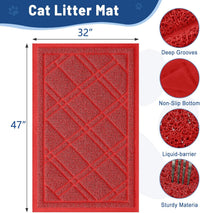 Smiry Cat Litter Box Mat 30x17 - 47x32 / Red - image 2