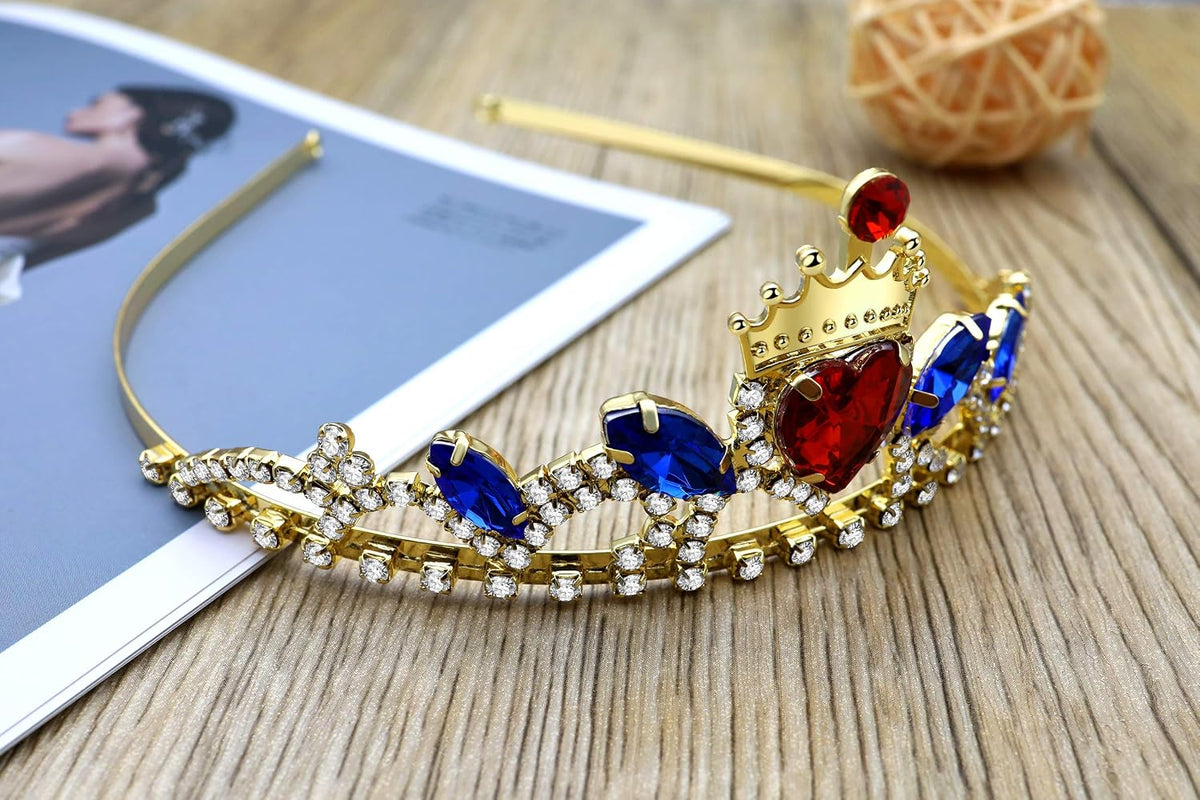 Descendants 5 Crown and Red Heart Necklace Gold Tiara Jewelry Set - image 2