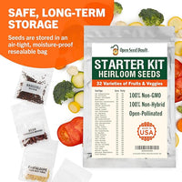 Open Seed Vault 15,000 Non GMO Heirloom Vegetable Seeds for Planting Vegetables and Fruits - 32 Variety Pack of Vegetable Seeds for Gardening, Survival Gear, Seed Vault Emergency Supplies Kit