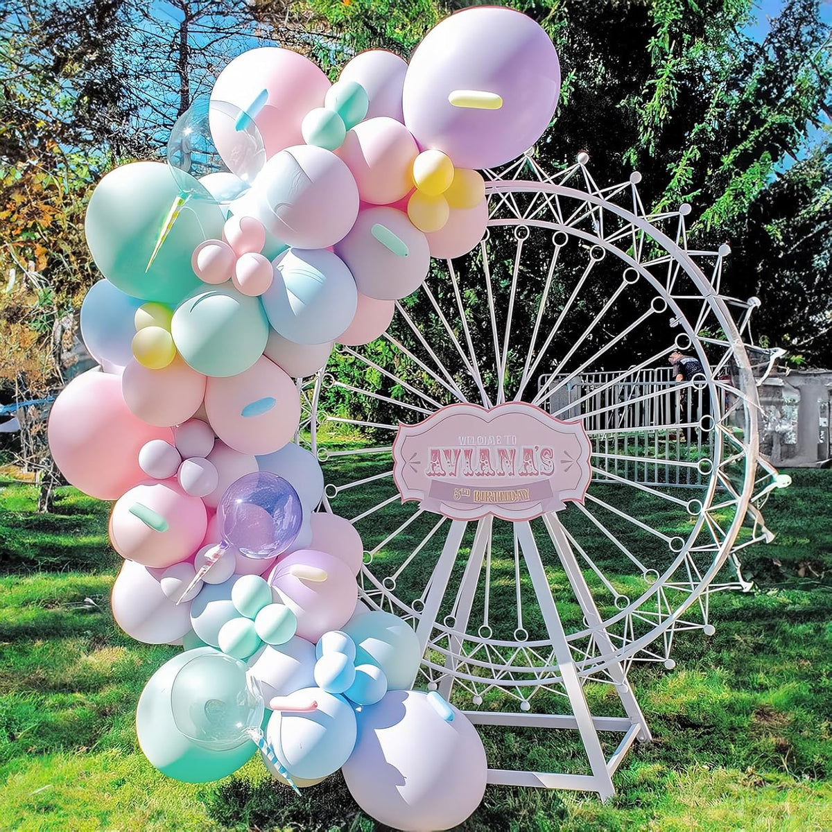 Pastel Balloons Whimsical Christmas Rainbow Colorful Birthday Balloon – Fun for Kids & Family - Pastel Yellow Pink - image 3