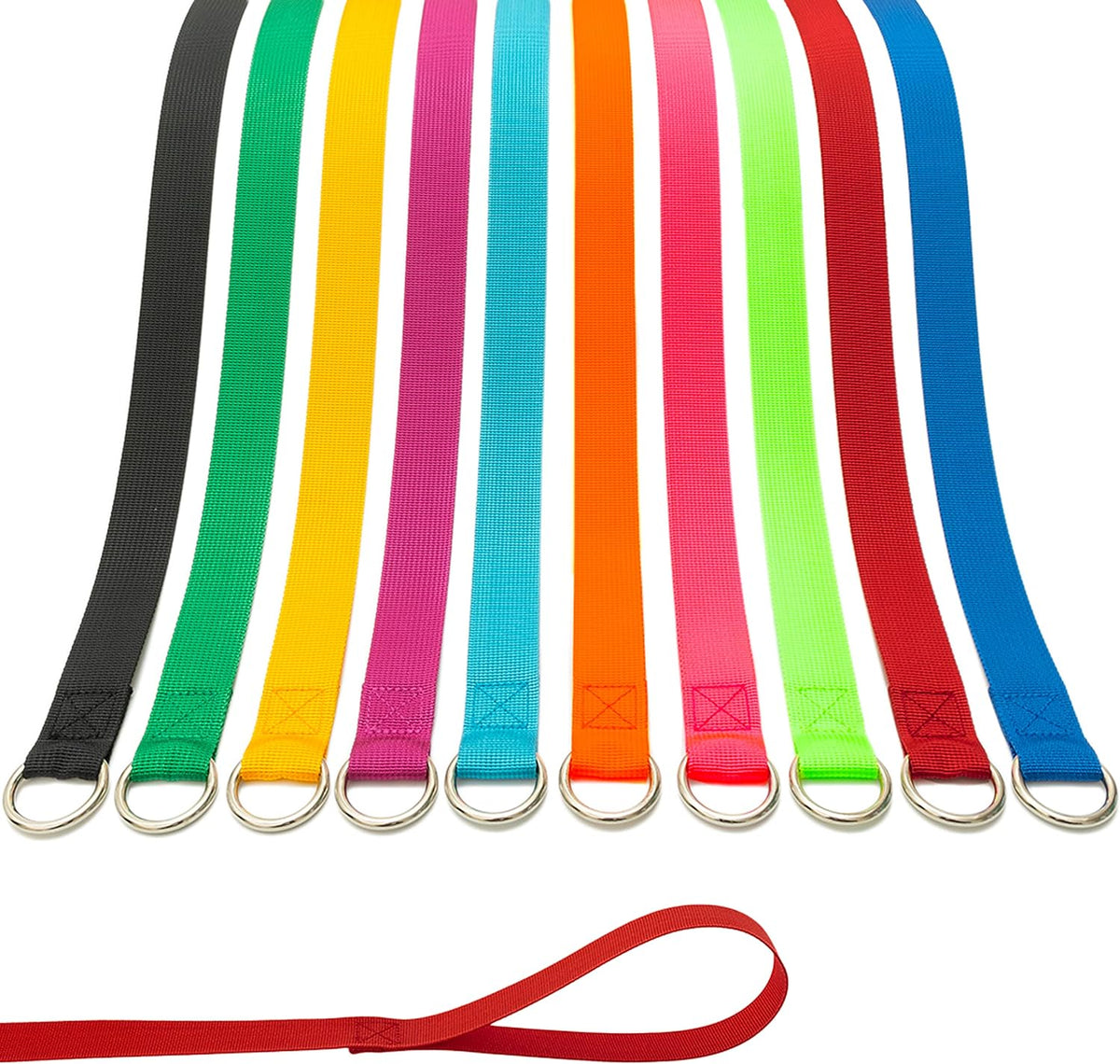 Slip Lead Dog Leash, 10 Pack Colorful 6 FT Pet Leashes with O-Ring – Essentials for Dogs - 10 pcs / 6 FT