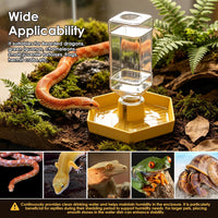 Reptile Water Dispenser Bowl for Bearded Dragon Tortoise – Essentials for Reptiles And Amphibians - Yellow / S - image 3