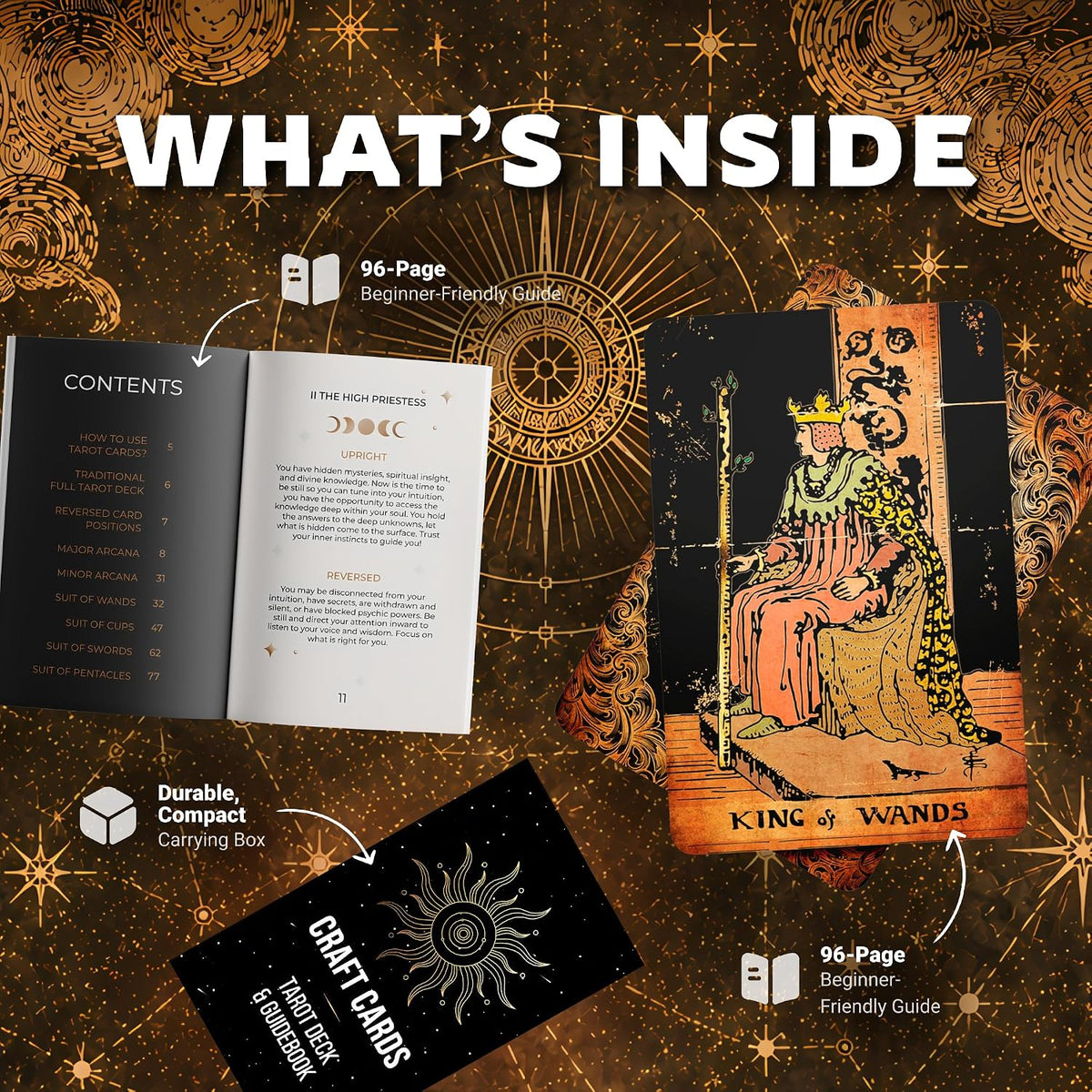 CRAFTERIAN Tarot Cards, 78-Card Deck - image 3