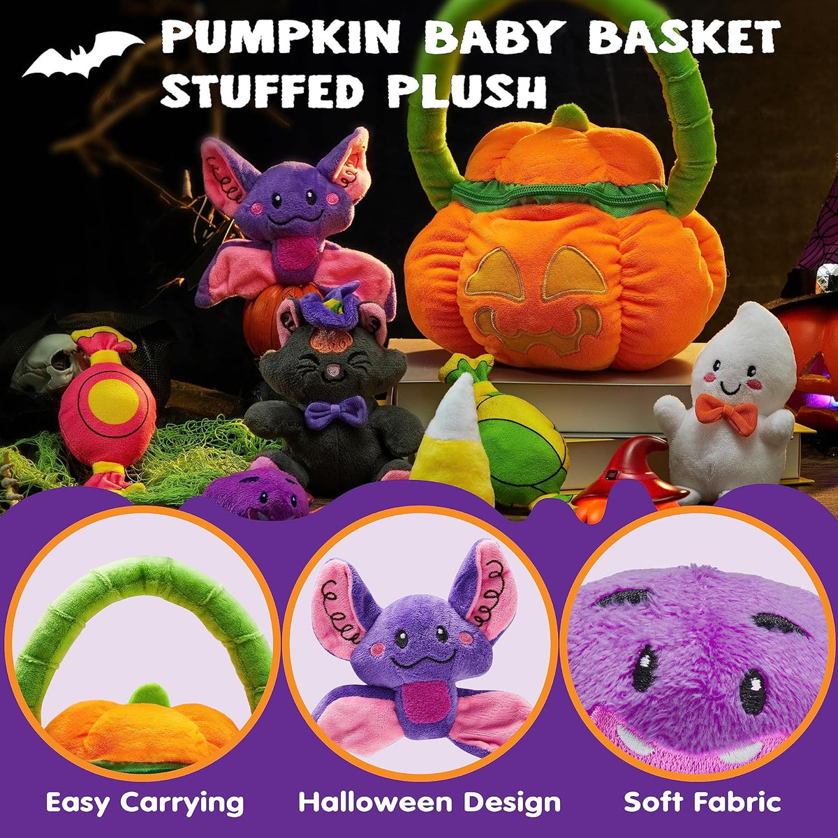JOYIN baby pumpkin Halloween playset with play pieces and a pumpkin basket - view 11