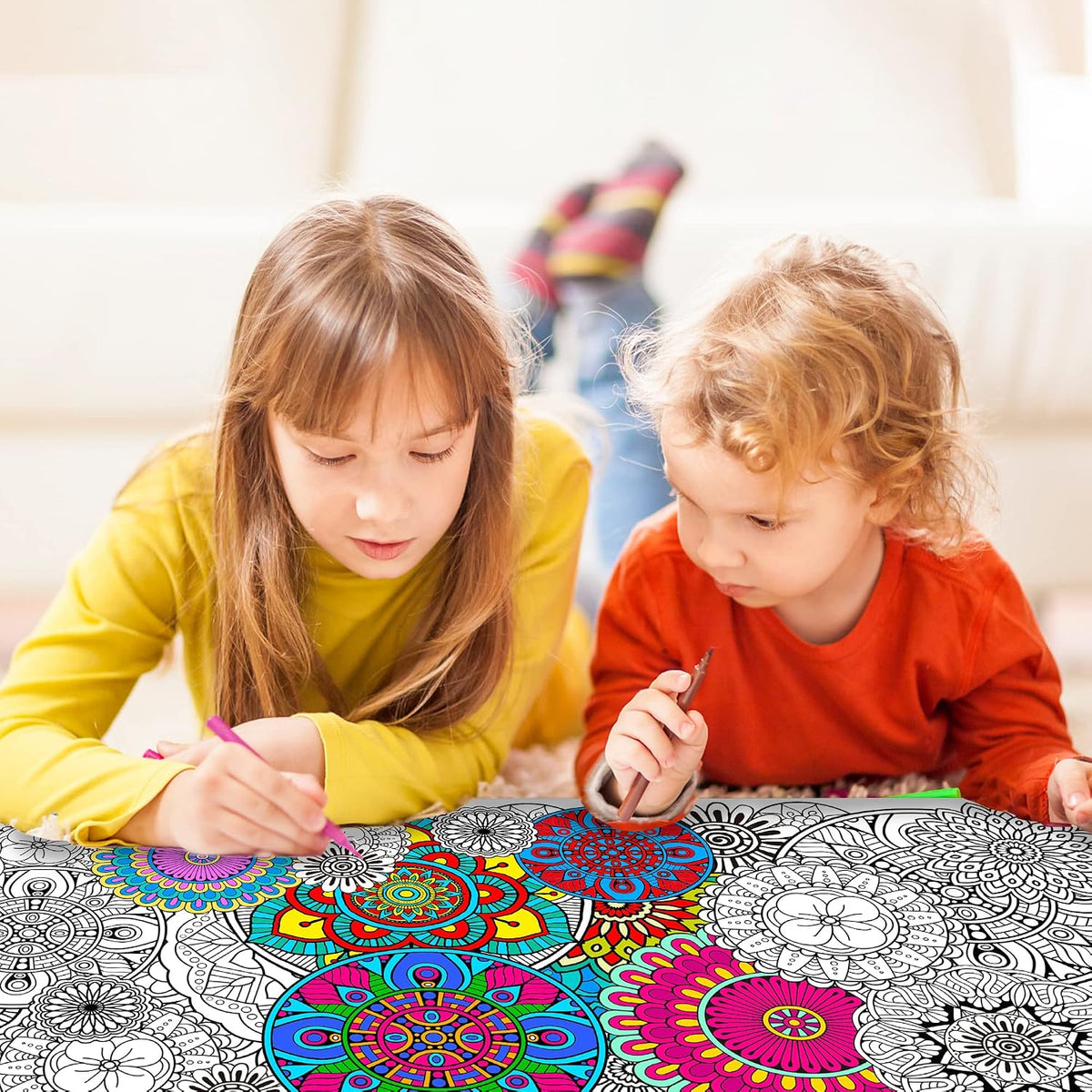 Dvbonike Jumbo Mandala Coloring Poster Giant Flower DIY Drawing Paper - Circular Flower - image 4