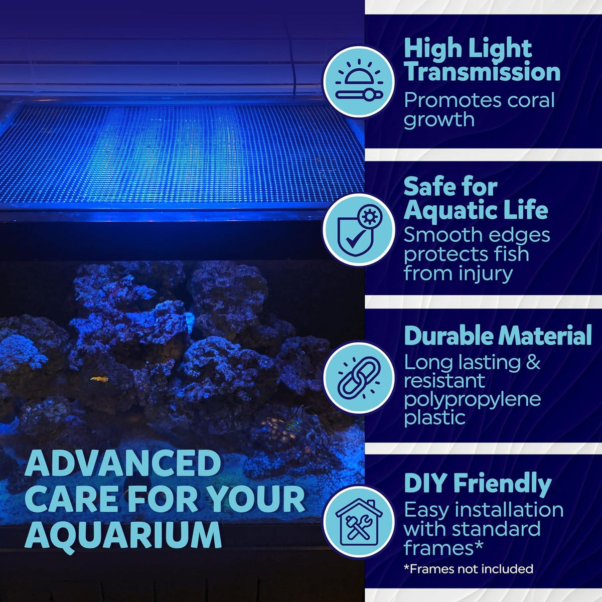 Aquarium Mesh Lid Clear Netting for Top Cover 4x5 ft – Essentials for Fish - image 4