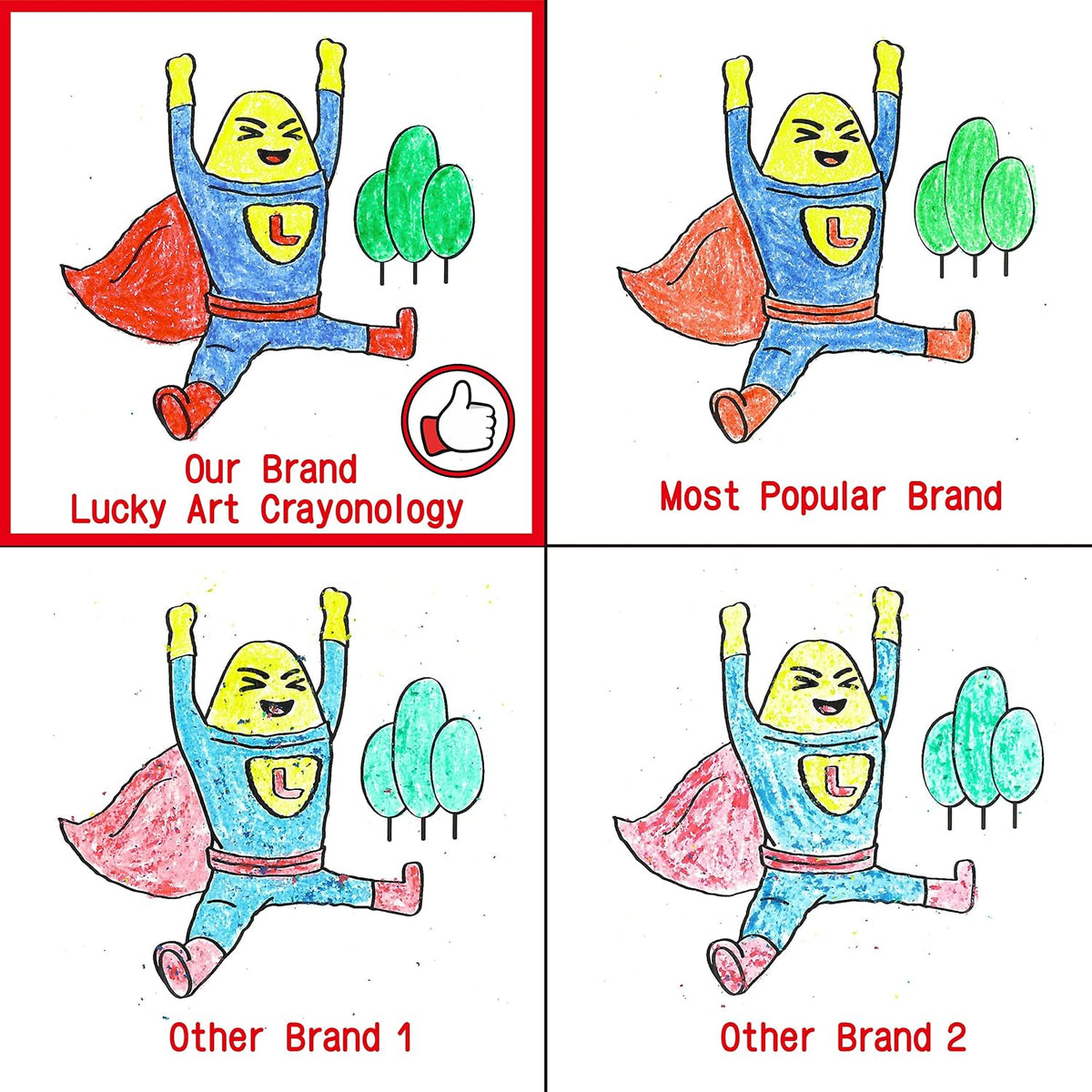Lucky Art Crayonology bulk crayons, 20 individually wrapped 4-packs of red, yellow, blue and green - view 12