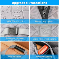 URPOWER XL Dog Back Seat Extender for Crew Cab Truck, Hard Bottom Dog Car Seat Cover Waterproof Dogs Car Hammock Pet Backseat Bed, Pet Truck Accessories for F150 / RAM 1500/ Tundra Crew Cab