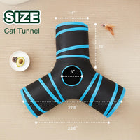 Love's cabin Cat Tunnel for Indoor Cats - Black&Blue / S (23.6"x13"x11") - image 3