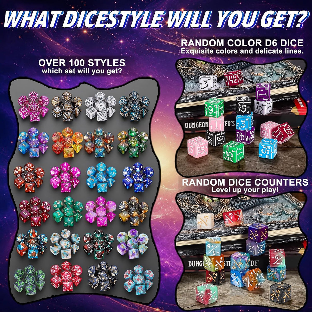 QMAY Mystery Dice Set – 7 Pcs Acrylic Polyhedral Dice + 1 Pcs Velvet Bag – Fun for Kids & Family - 24 Grids PRG Mystery Gift Box - image 4