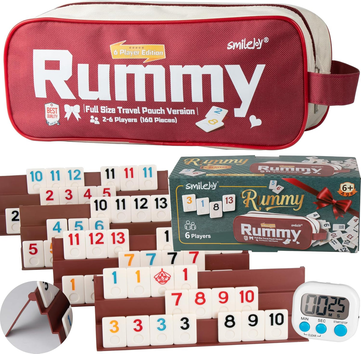 Smilejoy Mini Rummy Cube Game - Large (2-6 player)