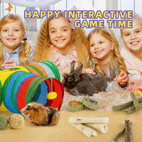 Bunny Tunnels & Tubes Collapsible 3 Way Rabbit Hideout with 13pcs - Colorful - image 4