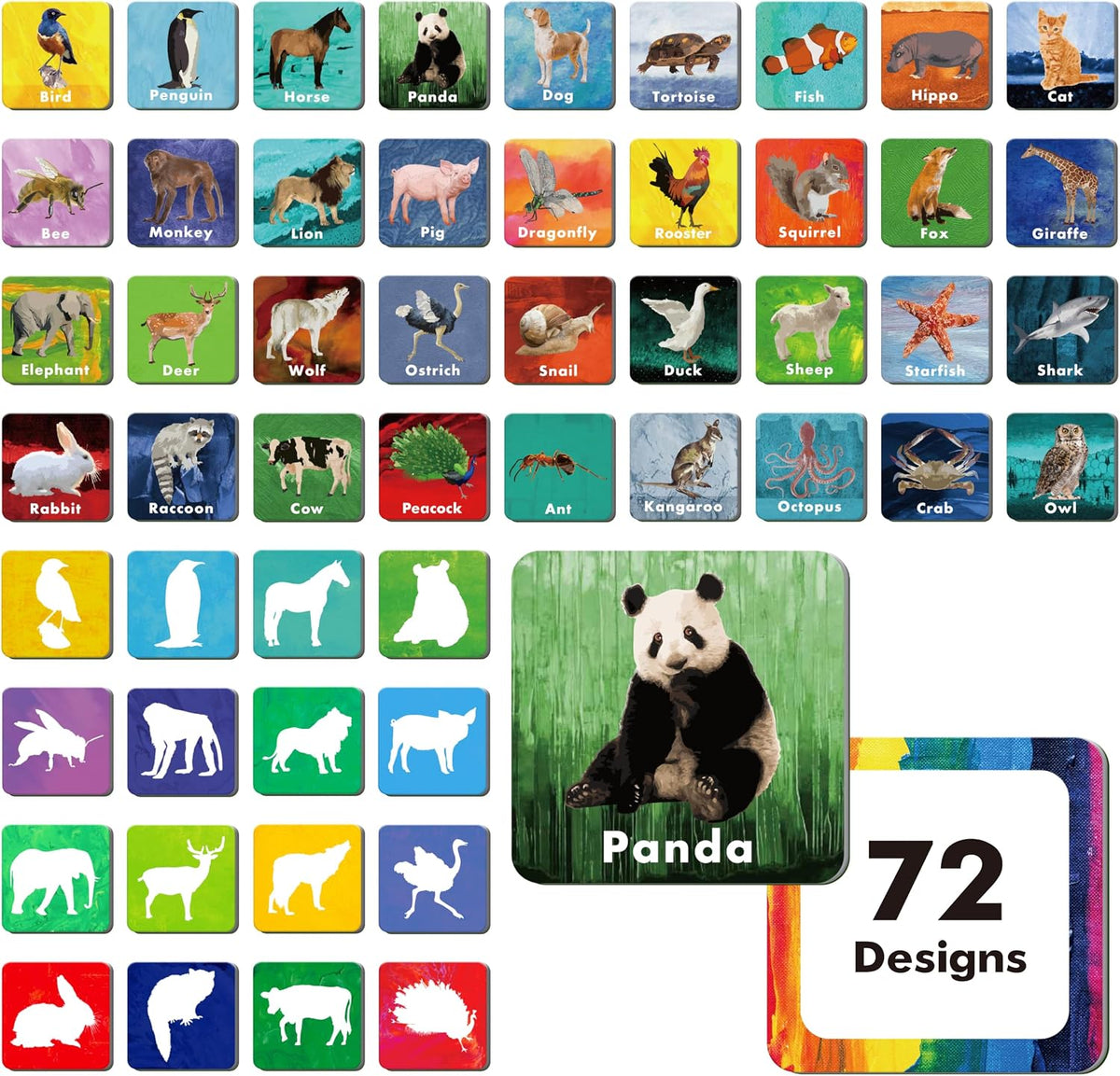 Hebayy 72 PCS Memory Matching Game - Real Animals-C（108 Pieces Upgrade） - image 2