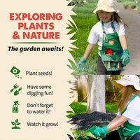 Born Toys kids gardener costume with apron, hat, gloves, shovels, rake and spray bottle - view 4
