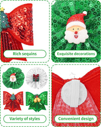 PET SHOW Holiday Dog Bowties Flowers for Small Dogs Slide on Collar – Essentials for Dogs - Christmas-4pcs - image 3