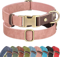 PU Leather Dog Collar for Small Dogs Puppy, Soft Lining, Green S – Essentials for Dogs - Pink / L: Neck 16-23", Width 1"