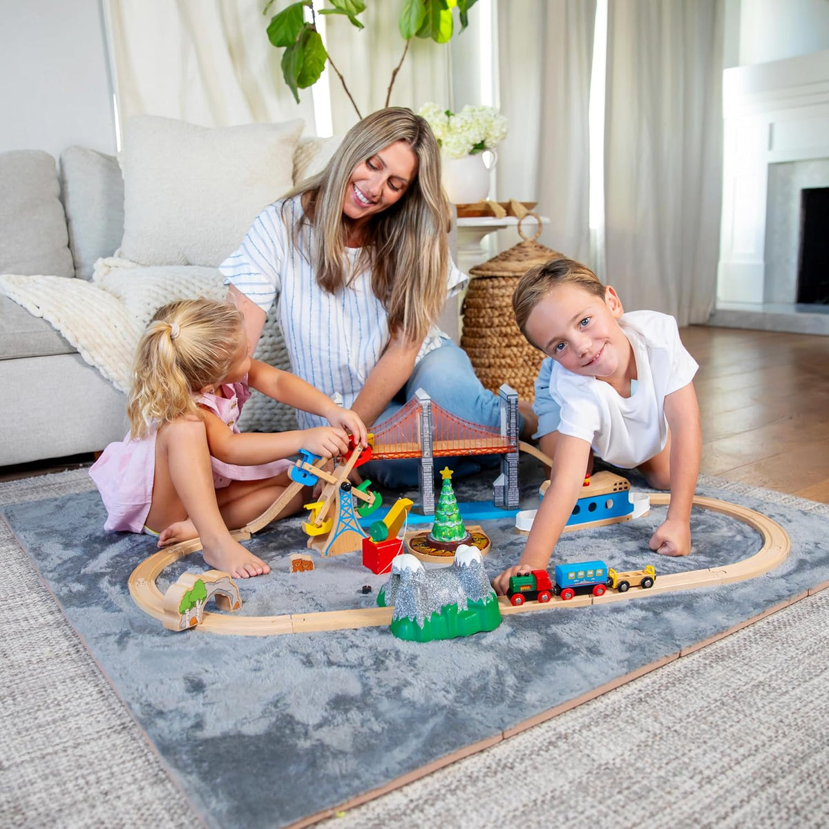 16 Carpet Squares Puzzle Mat 49" x 49" Baby Mat for Floor - Grey - image 4