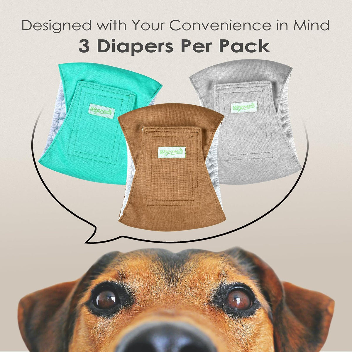 Wegreeco Washable Male Dog Belly Band - Large / Blue Gray Coffee - image 2