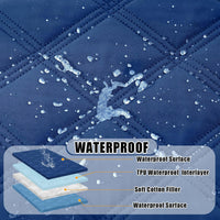 Smiry Waterproof Dog Bed Cover - Navy/Blue / Lattice / 40x70 - image 2