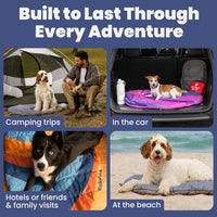 Travel Dog Bed, Foldable & Packable with Carry Bag, Black - Midnight Forest / Medium - image 4