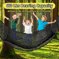 Climbing Cargo Net 6.5' x 9.8' for Outdoor Treehouse – Fun for Kids & Family - 9.8‘ x 9.8‘ / Black - image 4