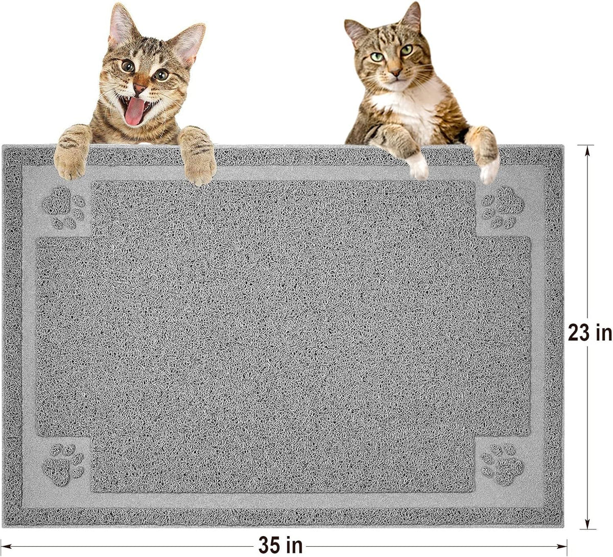 UPSKY Large Cat Litter Mat Trapper 35"×23", Waterproof, Non-Slip - Light Grey - image 2